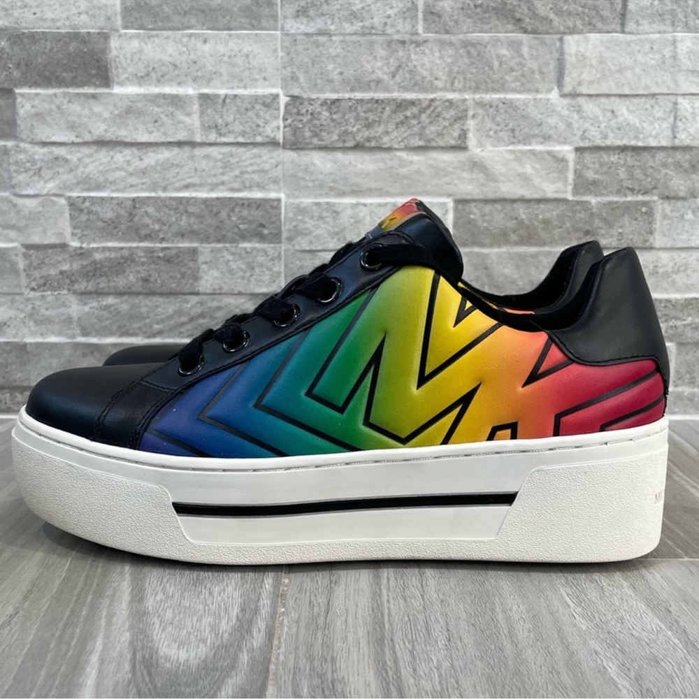 Real Leather Rainbow  Platform Sneaker - Picture 2 of 3